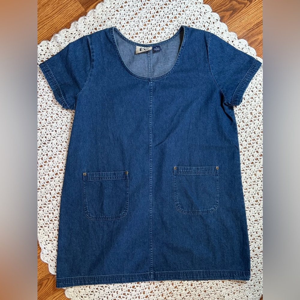 Casual Blue Denim Mini Dress Size 16